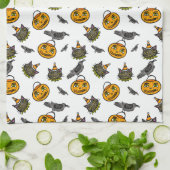 Retro-Jack und Katze Geschirrtuch (Gefaltet)