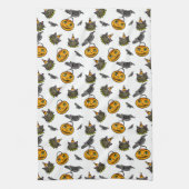 Retro-Jack und Katze Geschirrtuch (Vertikal)