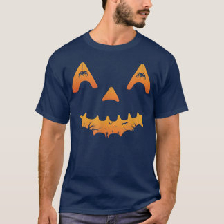 Retro JackOLantern Scary Pumpkin Face Funny Hallow T-Shirt