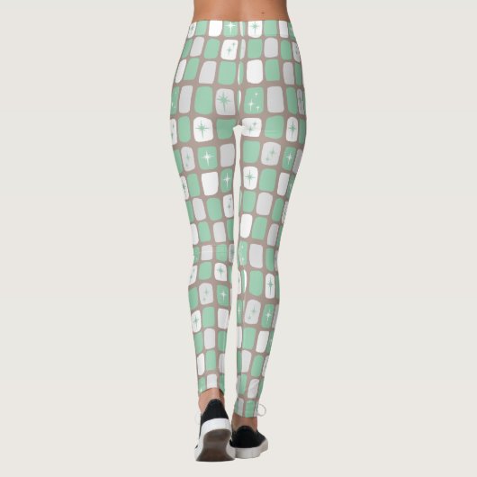 Retro Jade Sternenexplosion Leggings (Rückseite)