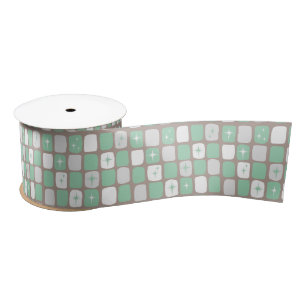 Retro Jade Sternexplosionen Satin Ribbon Satinband