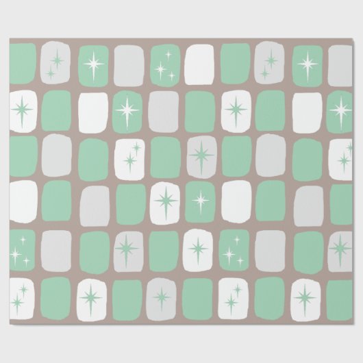 Retro Jade Sternexplosionen Umschlagpapier Geschenkpapier (Flach)