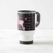 Retro Jahr-rosa Pudel-Reise-Tasse Reisebecher (VorderseiteRechts)