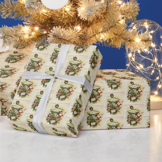 Retro-Jahrgang Weihnachten Geschenkpapier (Feiertage)