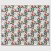 Retro-Jahrgang Weihnachten Geschenkpapier (Flach)