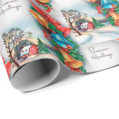 Retro-Jahrgang Weihnachten Geschenkpapier (Rolleneckpunkt)