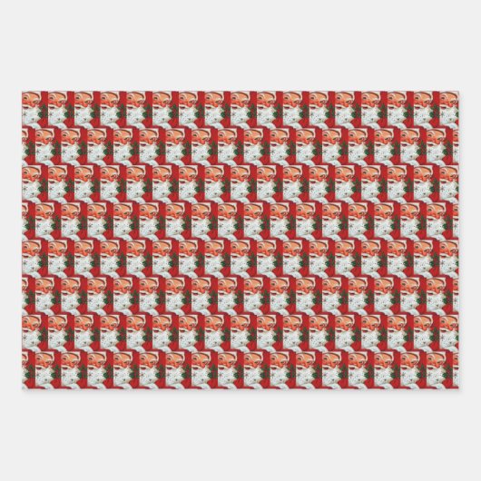 Retro-Jahrgang Weihnachten Geschenkpapier Set (Vorderseite 3)