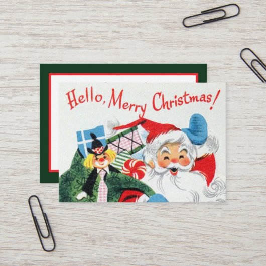 Retro-Jahrgang Weihnachten Visitenkarte (Vorderseite/Rückseite Beispiel)