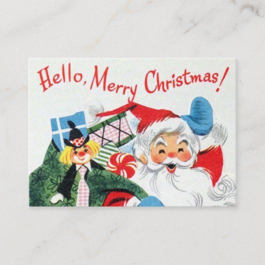 Retro-Jahrgang Weihnachten Visitenkarte (Vorderseite)