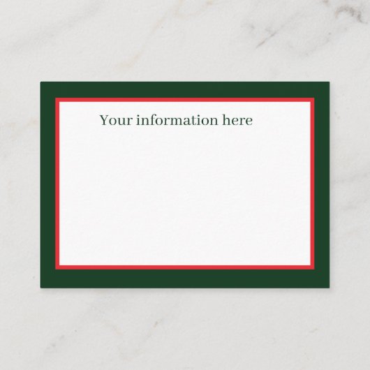 Retro-Jahrgang Weihnachten Visitenkarte (Rückseite)