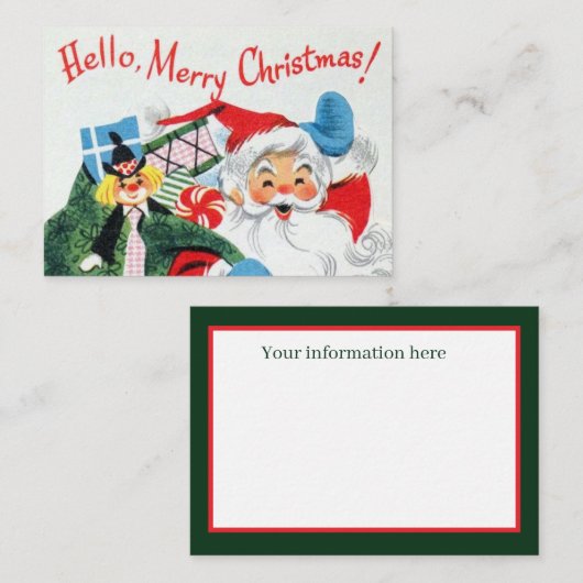 Retro-Jahrgang Weihnachten Visitenkarte (Vorne/Hinten)