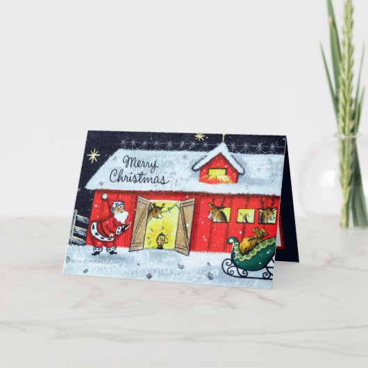 Retro-Jahrgang Weihnachten Weihnachten hinzufügen  (Vorderseite)