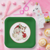 Retro-Jahrgang Weihnachten Weihnachten und Hirsche Pappteller (Party)