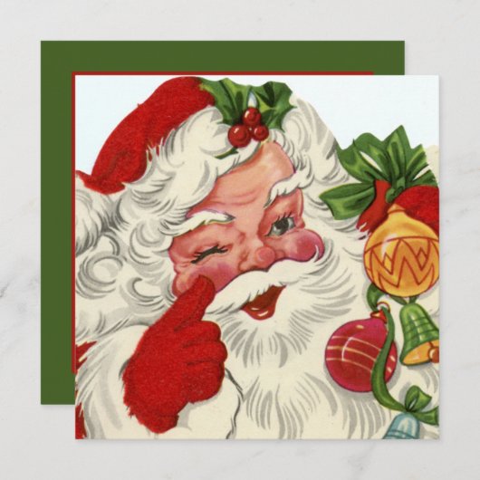 Retro-Jahrgang Weihnachten Weihnachtsfeier Einladung (Vorne/Hinten)