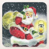 Retro-Jahrgang Weihnachten Weihnachtsfeier Rechteckiger Pappuntersetzer (Vorderseite)