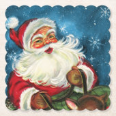 Retro-Jahrgang Weihnachten Weihnachtsfeier Untersetzer (Vorderseite)