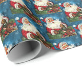 Retro-Jahrgang Weihnachten Weihnachtsfeiertag gefl Geschenkpapier (Rolleneckpunkt)