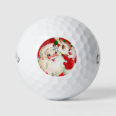 Retro-Jahrgang Weihnachten Weihnachtsfeiertag Golfball (Vorderseite)