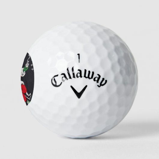 Retro-Jahrgang Weihnachten Weihnachtsfeiertag Golfball (Logo)