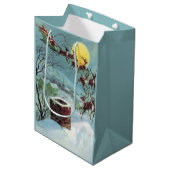 Retro-Jahrgang Weihnachten Weihnachtsfeiertag Mittlere Geschenktüte (Vorderseite Schrägansicht)