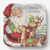 Retro-Jahrgang Weihnachten Weihnachtsfeiertag Pappteller (Vorderseite)