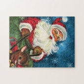 Retro-Jahrgang Weihnachten Weihnachtsfeiertag Puzzle (Horizontal)