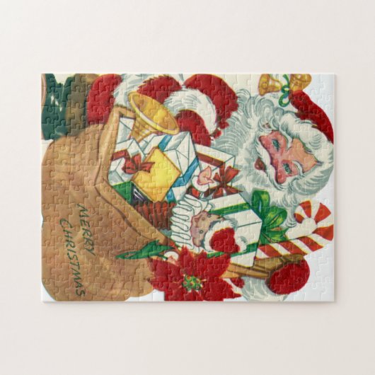 Retro-Jahrgang Weihnachten Weihnachtsfeiertag Puzzle (Horizontal)
