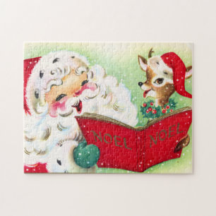 Retro-Jahrgang Weihnachten Weihnachtsfeiertag Puzzle