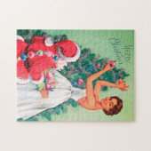Retro-Jahrgang Weihnachten Weihnachtsfeiertag Puzzle (Horizontal)
