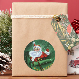 Retro-Jahrgang Weihnachten Weihnachtsfest Runder Aufkleber