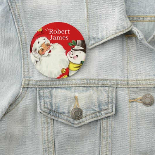 Retro-Jahrgang Weihnachten Weihnachtsmann geben de Namensschild (Beispiel)