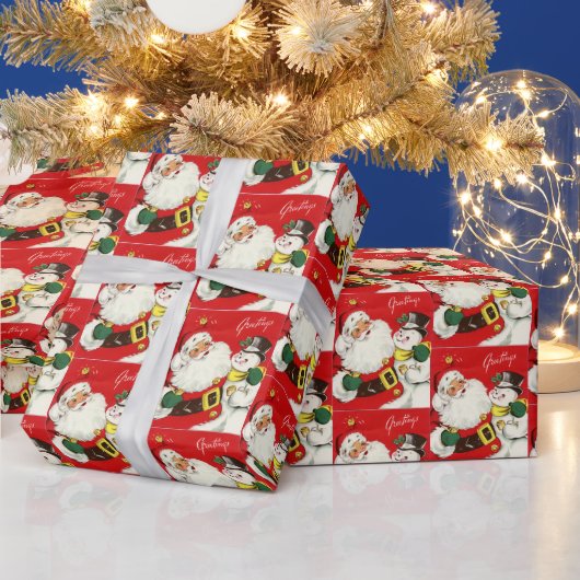 Retro-Jahrgang Weihnachten Weihnachtsmann Geschenkpapier (Feiertage)