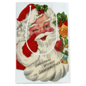 Retro-Jahrgang Weihnachten Weihnachtsmann Großmutt Mittlere Geschenktüte (Vorderseite)