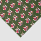 Retro-Jahrgang Weihnachten Weihnachtsmann-Rentiere Seidenpapier (Ausschnitt)