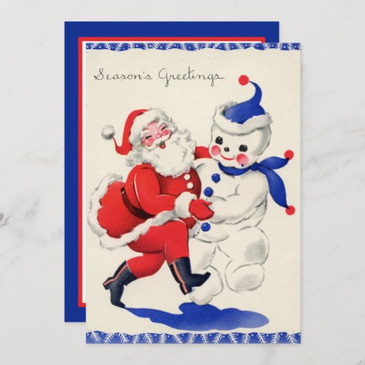 Retro-Jahrgang Weihnachten Weihnachtsschneemann (Vorne/Hinten)