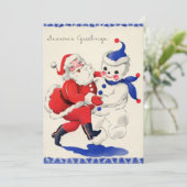 Retro-Jahrgang Weihnachten Weihnachtsschneemann (Stehend Vorderseite)