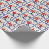 Retro-Jahrgang Weihnachten Weihnachtsschneemann ge Geschenkpapier (Ecke)