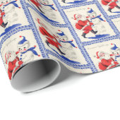 Retro-Jahrgang Weihnachten Weihnachtsschneemann ge Geschenkpapier (Rolleneckpunkt)