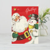 Retro-Jahrgang Weihnachten Weihnachtsweih Snowman (Stehend Vorderseite)