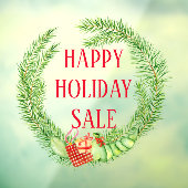 Retro-Jahrgang Weihnachten Wunder glücklicher Urla Fensteraufkleber (Blatt 3)