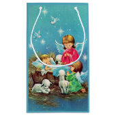 Retro-Jahrgang Weihnachtsangeln Kleine Geschenktüte (Rückseite)