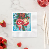 Retro-Jahrgang Weihnachtsbrötchen Urlaub Serviette (Beispiel)