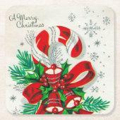 Retro-Jahrgang Weihnachtscreme Rechteckiger Pappuntersetzer (Vorderseite)