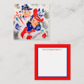 Retro-Jahrgang Weihnachtsfeiertag Quadratische Visitenkarte (Vorne/Hinten)