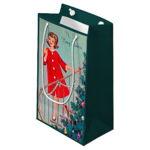 Retro-Jahrgang Weihnachtsfeiertag Schwester Tasche Kleine Geschenktüte