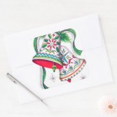 Retro-Jahrgang Weihnachtsfeiertage Glocken Aufkleb Quadratischer Aufkleber (Umschlag)