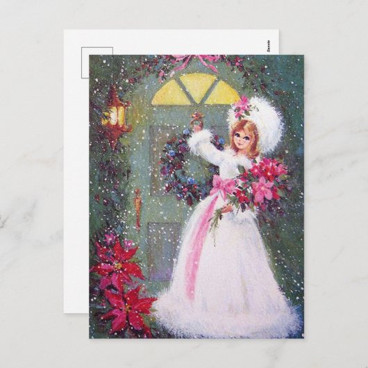 Retro-Jahrgang Weihnachtsfeiertage Postkarte (Vorne/Hinten)