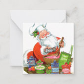 Retro-Jahrgang Weihnachtsgebäck Weihnachtsmann hin Mitteilungskarte (Vorderseite)