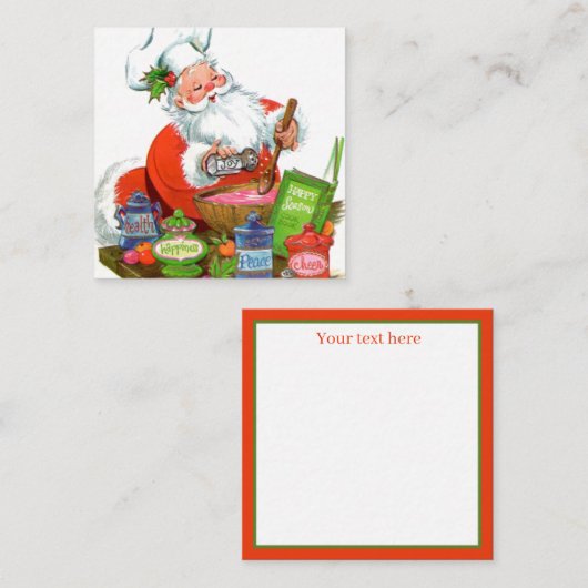 Retro-Jahrgang Weihnachtsgebäck Weihnachtsmann hin Mitteilungskarte (Vorne/Hinten)
