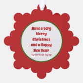 Retro-Jahrgang Weihnachtsglocken fügen Text Ornament Karte (Rückseite)